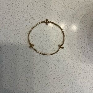 Enewton Signature Cross Gold Pattern 2mm Bead Bracelet